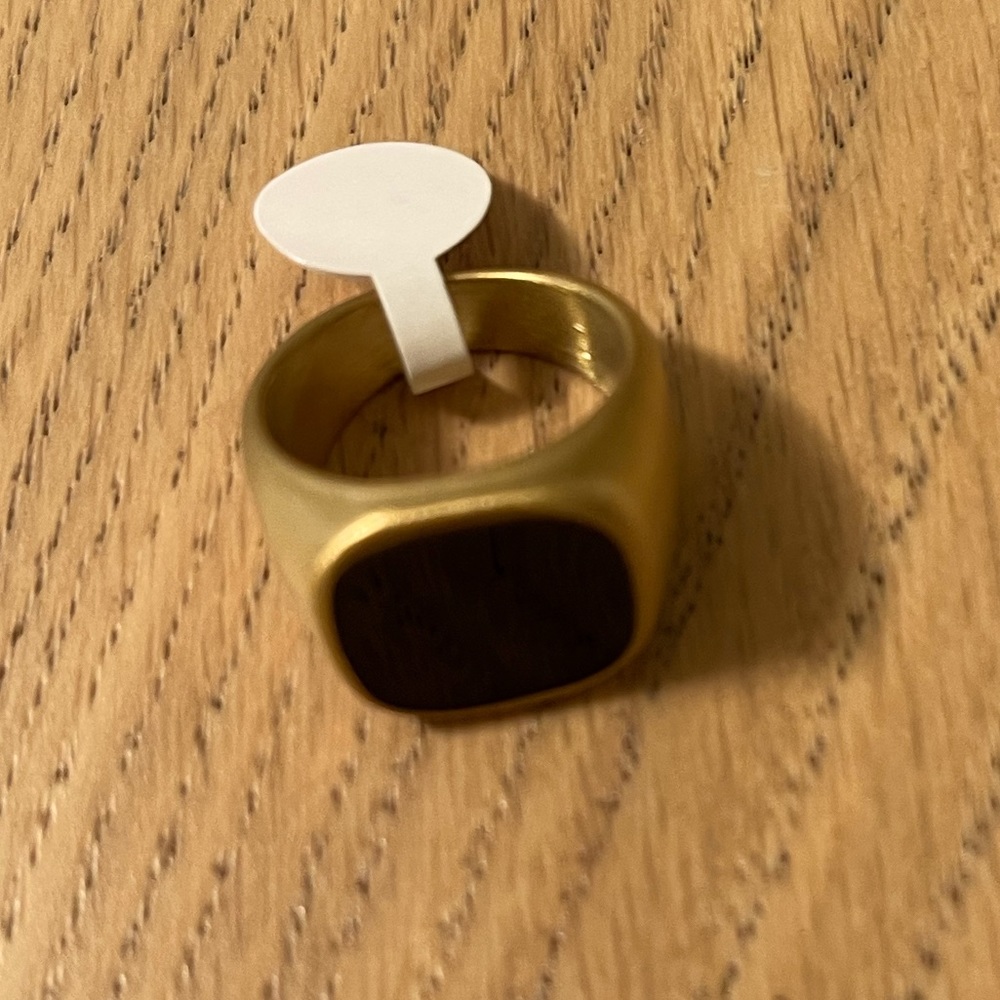 Men's Black Enamel Ring